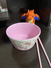 五和（WUHE）兒童碗嬰兒輔食碗食品級飯碗可愛(ài)卡通幼兒園寶寶專(zhuān)用吃飯碗餐具 凱蒂貓雙色飯碗（400ml）贈筷子 曬單實(shí)拍圖
