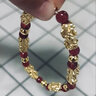 中國(guó)黃金（CHINA GOLD） 黃金手鏈女款足金石榴石貔貅轉(zhuǎn)運(yùn)珠紅瑪瑙手串七夕生日禮物女生 6mm石榴石【3只貔貅+6顆金珠】約2.6g 曬單實(shí)拍圖