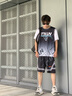 阿尼三青少年籃球服運(yùn)動(dòng)套裝男夏季2025新款初中高中學(xué)生冰絲短袖兩件套 黑色（短袖+短褲） L 曬單實(shí)拍圖