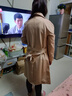穆夏百合風(fēng)衣女中長款2025春秋季新款女裝修身時尚休閑士款英倫過膝外套女 霧霾藍(lán) S (90斤-100斤) 曬單實拍圖