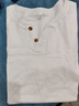 賓儲（BINCHU）秋季純棉V領(lǐng)男裝長袖t恤男純色休閑內(nèi)搭秋衣男士春秋款打底衫 白色 2XL 曬單實拍圖
