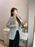 婭麗達高級感通勤氣質(zhì)夏季薄款西裝外套女新款休閑短款小西服 藍色（B0）-冰川藍 S 曬單實(shí)拍圖