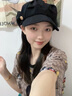 笙格兒帽子褶皺云朵貝雷帽女戶外出游可折疊大頭圍可調(diào)節(jié)顯臉小八角帽 黑色褶皺貝雷帽 53-60頭圍可調(diào)節(jié) 曬單實拍圖