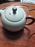 容山堂月白汝窯茶杯建盞陶瓷開片手工主人杯功夫品茗杯大汝瓷單杯茶具 月白汝窯-塵緣杯 曬單實(shí)拍圖
