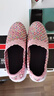 克卜勒 新款手工松緊帶編織鞋女格子拼色套腳一腳蹬氣質(zhì)女神媽媽輕便舒適散步運動(dòng)休閑鞋 粉紅 36 曬單實(shí)拍圖