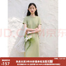 自巧小個(gè)子氣質(zhì)正肩抽褶梨形身材連衣裙2024夏季新款收腰顯瘦裙子 山嵐綠 XXS (1碼) 曬單實(shí)拍圖