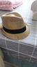 櫪野日系紳士帽男爵士帽子大頭圍大碼遮陽(yáng)防曬巴拿馬小禮帽草帽女夏天 咖色 常規M碼55-57.5CM 曬單實(shí)拍圖
