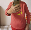 花嵐娜純棉長(zhǎng)袖T恤女2025春秋裝新款女裝上衣體恤韓版休閑女士打底衫 磚紅色米奇 2XL【建議135-145斤】 曬單實(shí)拍圖