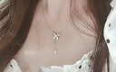 卡蒂羅緞帶蝴蝶結(jié)項(xiàng)鏈女925銀小眾設(shè)計(jì)鎖骨鏈禮物送女友老婆 曬單實(shí)拍圖