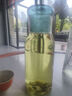 餐將軍簡約彩色玻璃壺杯高硼硅玻璃杯帶蓋高顏值冷飲瓶 湖綠色 曬單實拍圖