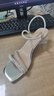 天美意涼鞋女粗跟細閃條帶舒適通勤高跟鞋時(shí)尚女鞋 銀色 38 曬單實(shí)拍圖