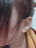 亮冠999足金彎鉤黃金耳釘女豆豆耳針U型叮沙耳環(huán)迷你耳飾首飾送女朋友 足金耳釘叮沙約1.6-1.7g一對 曬單實(shí)拍圖