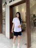 unisunny孕尚孕婦短褲夏季外穿薄款冰絲打底褲低腰托腹打底褲休閑棉麻熱褲寬松 黑色 M【建議90～115斤】 曬單實(shí)拍圖