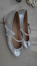 天美意鞋子女鞋時(shí)尚復古百搭軟底淺口女單鞋春秋款KM013AQ4 皓月當空-銀色（中跟3.5CM） 37 曬單實(shí)拍圖