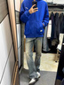 佘曼萊牛仔褲男2024夏季新款高街美式高個(gè)子微喇叭褲垂直感vibe褲子男 復(fù)古藍(lán) XL【建議130-150斤】 曬單實(shí)拍圖