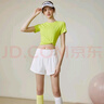 悅步跑步運(yùn)動套裝女健身服晨跑速干衣套裝羽毛球服網(wǎng)球服夏季運(yùn)動T恤 檸檬黃短袖+白短褲+健身襪 S【建議80-95斤】 曬單實(shí)拍圖