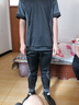 寫(xiě)璇（XIEXUAN）夏季運動(dòng)套裝男衣服男裝冰絲短袖T恤健身服潮牌夏天男士休閑套裝 黑色 (短袖+褲子) L 105-120斤【建議】 曬單實(shí)拍圖