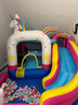 博士豚 充氣城堡室外大型戶(hù)外兒童玩具跳床滑梯攀巖家用小型游樂(lè )場(chǎng) 63103-彩虹獨角獸( 可玩水款 ) 曬單實(shí)拍圖