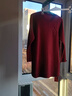 皮爾卡丹高端羊絨衫女100純山羊絨圓領(lǐng)修身長(cháng)袖套頭中長(cháng)款羊絨毛衣 暗紅 2XL 曬單實(shí)拍圖