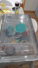奶瓶收纳箱防尘带盖婴儿用品沥水架宝宝餐具玩具新生儿辅食收纳盒 蓝色 大号带支架 实拍图