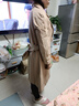 穆夏百合風(fēng)衣女中長款2025春秋季新款女裝修身時尚休閑士款英倫過膝外套女 霧霾藍(lán) S (90斤-100斤) 曬單實拍圖