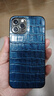 閃森 適用蘋(píng)果12pro手機殼真皮iphone 12Pro max手機套全包12mini商務(wù)皮套定制 蘋(píng)果12Pro 鱷魚(yú)紋全包款【寶石藍】 曬單實(shí)拍圖