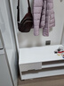 振林（ZHURLINS）實(shí)木掛衣架鞋柜一體家用落地入戶(hù)換鞋凳衣帽架多功能帶抽屜置物架 80cm白色【衣鞋架】 曬單實(shí)拍圖