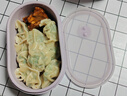 OTB硅膠飯盒食品級分格密封餐盒輕便可微波爐加熱上班族便當盒水果盒 不分割橢圓飯盒木槿紫 900ml 曬單實拍圖