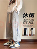 頂峰保羅2025夏季薄款衛(wèi)褲男款高街情侶美式潮牌寬松休閑運(yùn)動百搭加絨褲子 9608淺灰 XL 推薦130-144斤 曬單實(shí)拍圖