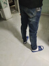 Prato Lee牛仔褲男春夏季韓版百搭破洞小腳褲子休閑男裝修身潮男褲牛仔彈力 深藍(lán) 30 曬單實拍圖