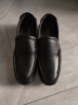 宜驰（EGCHI）商务休闲鞋男皮鞋大码套脚头层牛皮中年鞋子 36274 黑色 38 实拍图