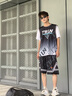 阿尼三青少年籃球服運(yùn)動(dòng)套裝男夏季2025新款初中高中學(xué)生冰絲短袖兩件套 黑色（短袖+短褲） L 曬單實(shí)拍圖