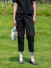 犁人坊法式簡(jiǎn)約黑色褲子女2024夏季新款高腰顯瘦九分褲休閑哈倫褲 黑色01 M 曬單實(shí)拍圖