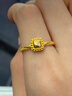 中國黃金（CHINA GOLD）足金小方糖黃金戒指光亮面方塊生日七夕情人節(jié)禮物送女友老婆 小方糖戒指 約2.4g 曬單實(shí)拍圖