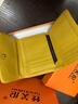 絲芙倫高檔頭層牛皮短款三折小錢(qián)包女2026新款里外真皮多卡位折疊大鈔夾 黃色-里外頭層牛皮 禮盒包裝 曬單實(shí)拍圖