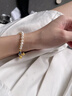 亞奴卡新中式手鏈原創(chuàng)手工編織手繩女士手串送女友老婆七夕情人節(jié)禮物 小幸運·珍珠-金約0.46g 曬單實拍圖