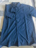 恒源祥高檔男裝桑蠶絲短袖襯衫男休閑寬松爸爸夏裝中老年開(kāi)衫半袖襯衣男 牛仔藍 L 170建議110-130斤 曬單實(shí)拍圖