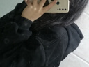 風(fēng)采兔衛衣女春秋款2024新款寬松慵懶風(fēng)連帽衫百搭顯瘦加絨外套上衣 黑色【加絨款】 L 曬單實(shí)拍圖