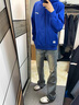 佘曼萊牛仔褲男2024夏季新款高街美式高個(gè)子微喇叭褲垂直感vibe褲子男 復(fù)古藍(lán) XL【建議130-150斤】 曬單實(shí)拍圖