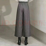 皮爾卡丹（pierre cardin）秋冬新款羊毛呢裙褲寬松闊腿褲毛呢九分褲呢子松緊腰寬腿褲顯瘦 深灰色 M 建議90-115斤 曬單實(shí)拍圖