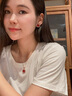 唐后（TH）輕奢寶石紅瑪瑙項(xiàng)鏈女925銀吊墜時(shí)尚感鎖骨鏈送生日節(jié)日禮物 玫瑰金色 曬單實(shí)拍圖