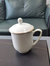 國濤骨瓷會(huì )議杯辦公金邊茶杯陶瓷辦公杯定制logo帶蓋純白介杯印字水杯 曬單實(shí)拍圖