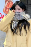 南极人（Nanjiren）围巾女士秋冬季可爱韩系氛围感学生潮流百搭保暖围脖格子披肩外搭 海盐百利甜 实拍图
