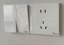 美的（Midea）开关插座面板 86型通用 三开单控 3位开关 墙壁暗装大翘板白色E01 实拍图