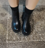 他她（TATA）冬商场同款烟筒靴女切尔西靴冬季女靴G2SA2DD2 黑色（单里） 37 晒单实拍图