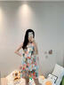 另約帶胸墊睡衣女夏季泡泡棉吊帶背心2024新款甜美可愛(ài)薄款家居服套裝 6955-1 向日葵 XXL 曬單實(shí)拍圖