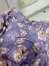 妖精的口袋荷葉邊雪紡碎花連衣裙女2024秋季新款法式茶歇收腰顯瘦 玫瑰貓紫色 L 曬單實(shí)拍圖