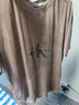 Calvin Klein Jeans夏季男士休閑通勤ck字母疊印純棉打底短袖T恤ZM02716 PE5-蜜茶棕 S 曬單實(shí)拍圖