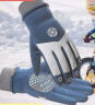 慕熙威尔儿童骑行手套男女孩秋冬季加绒加厚防水保暖学生登山训练玩雪骑车 深蓝色 M(4-7岁） 实拍图