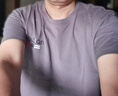 回圖（Huitu）純棉短袖t恤男夏季上衣服男裝半截袖T大碼打底衫學(xué)生休閑純色體恤 深灰+霧藍(lán) XL （115-140斤） 曬單實(shí)拍圖